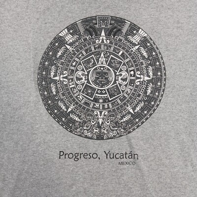 Mexico Shirt Mens 2XL Gray Progreso Yucatan Breathable Casual Comfort Tee