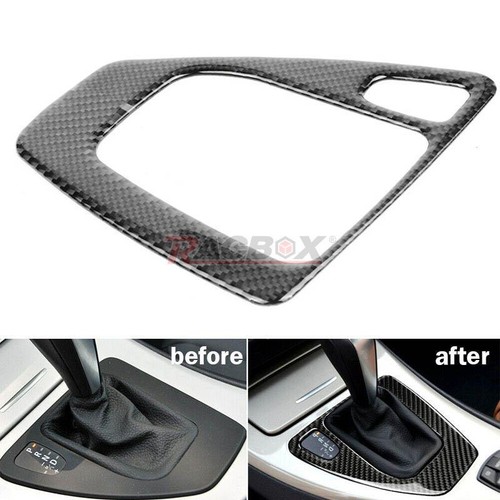 For BMW 3 Series e90 e92 2005-2012 Gear Shift Frame Panel Cover Real Carbon Fiber Sticker Center Console Gearbox Accessories Interior (LHD For BMW 3 Series e90 e92 2005-2012 Gear Shift Frame Panel Cover Real Carbon Fiber Sticker Center Console Gearbox Accessories Interior (LHD
