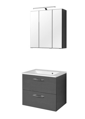 Badezimmer-Set Waschtisch PORTOFINO Waschplatz mit Becken und Spiegel