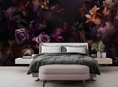 3D Floral Leaf Rose Morning Glory Self-adhesive Removeable Wallpaper Wall Mural