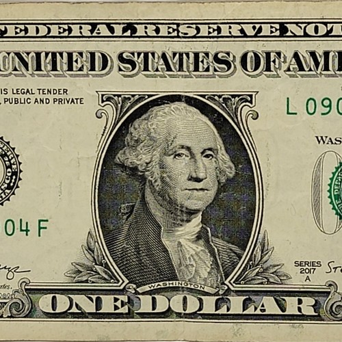 Billete de un dólar número de serie de lujo alternativo 0s L09060004F cinco de una clase 0s - Imagen 2 de 8