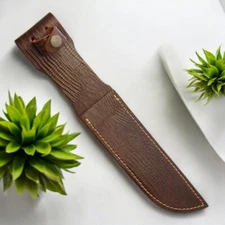 Fixed Blade Knife Sheath Fits up to 7in Long Blade Brown Lizard Style Leather