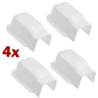 4x 3'' PVC Decorative Line Cover Wall Entry Cap for Air Conditioner White New
