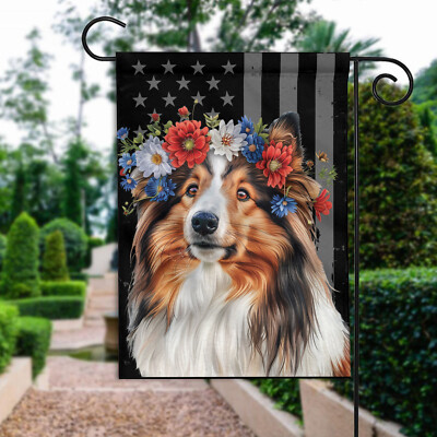 Shetland Sheepdog America 4th July Flag, Sheltie Dog USA Independence Day  Flag