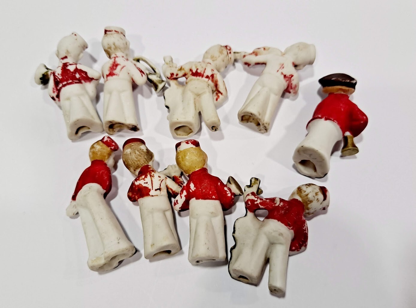 VINTAGE ANTIQUE BISQUE Musicians / Band MINIATURE FIGURINE / CAKE