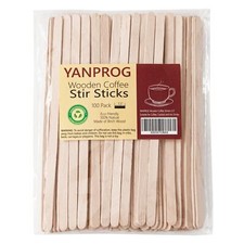 100 Pcs 5.5 Inch Wooden Coffee Stirrers Disposable Drink Stirrer Sticks