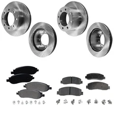Disc Brake & Semi-Metallic Pad Kit For 05-2007 Ford F-250 Super Duty Front Rear