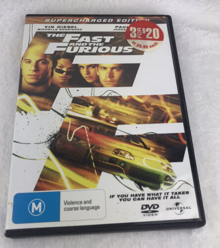 The Fast and the Furious DVD Reg 2,4 Vin Deisel Action Tested Free Post - Picture 1 of 5