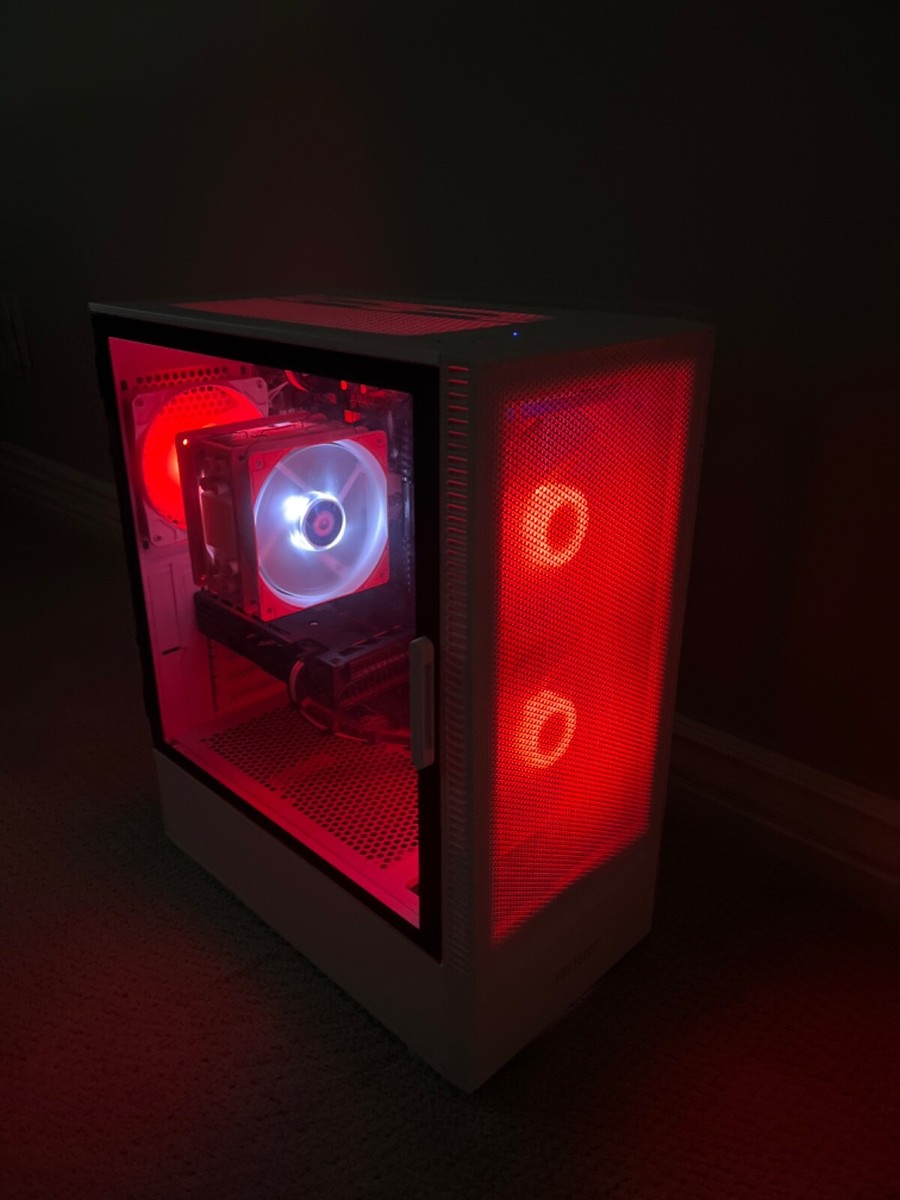 intel i5 9600kf-AMD radeon rx6600 white custom built RGB gaming pc 