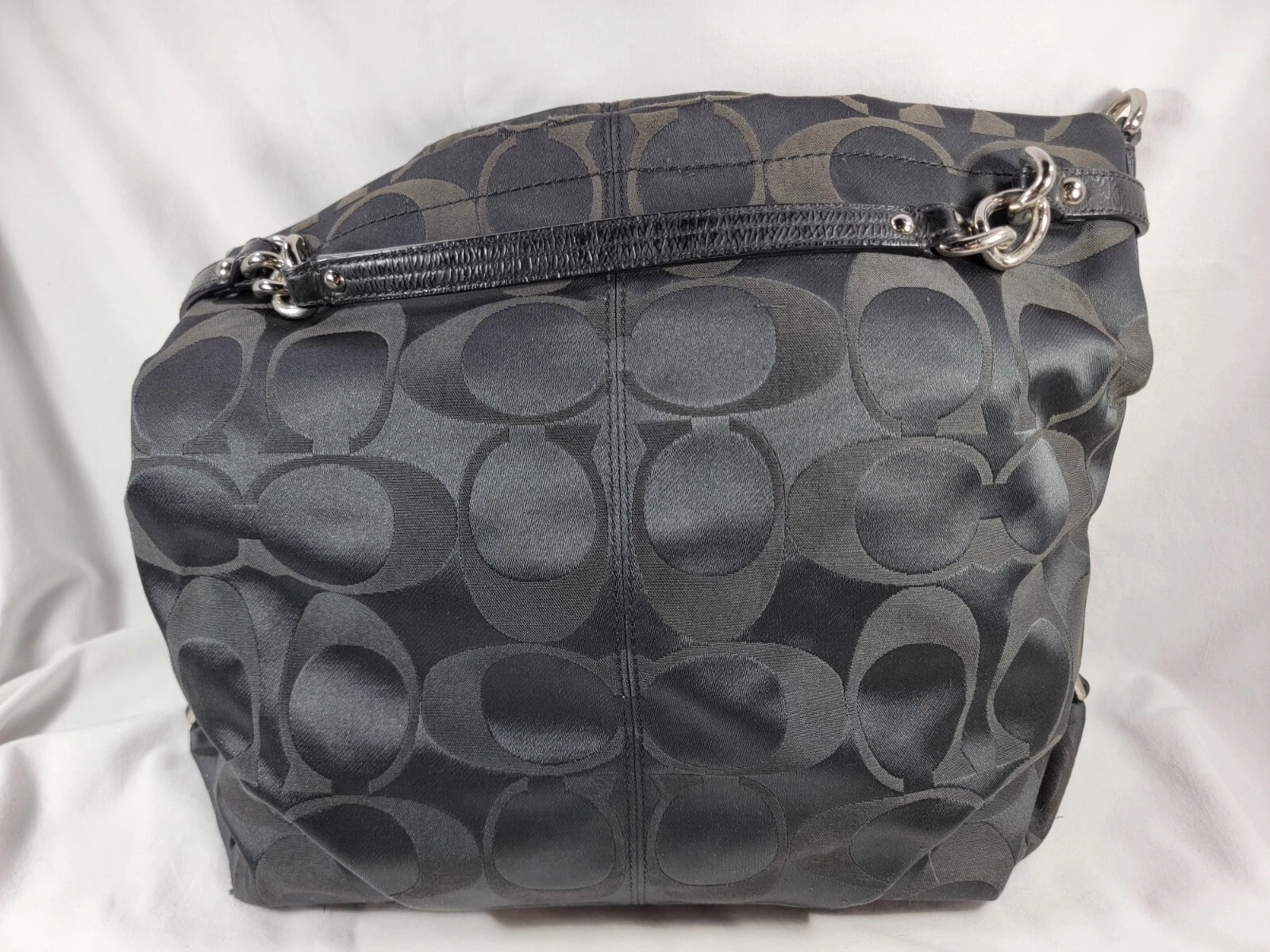 Coach F16619 Brooke Borsa a mano a tracolla nera firma sateen
