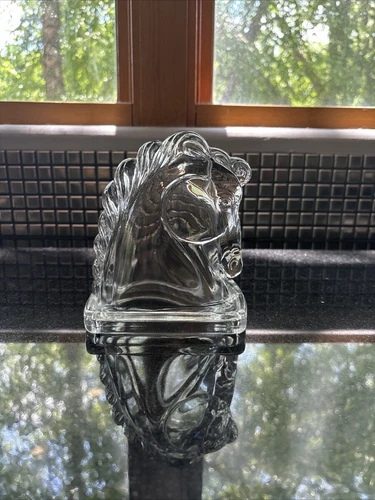 VINTAGE Federal Glass Horse Head Book End 6"H