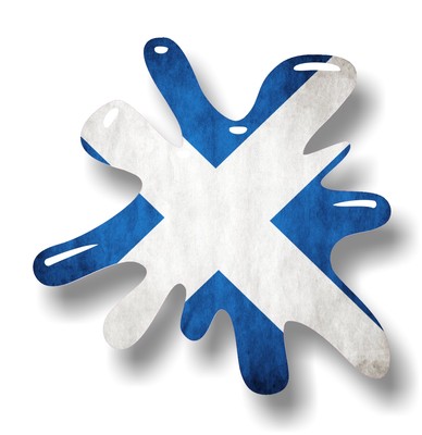 3D Printed Effect Scotland Saltire Flag Vinyl Sticker - Retro Splat Design For Cars, Windows, Laptops