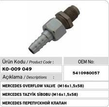 A5410980057 Mercedes Over Flow Valve A5410980457