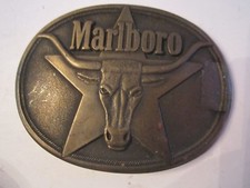 1987 MARLBORO BELT BUCKLE - SOLID BRASS 3 1/4" X 2 1/2" FITS 1 1/2" BELT- BN-20