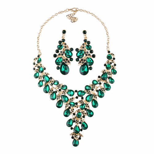 Women Crystal Bridal Wedding Jewelry Set Necklace Earrings Statement Party Gifts - Picture 64 of 72