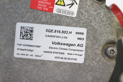 VW Up E-UP BL2/5 Facelift 5QE816803H Klimakompressor 5QE816803L Klima Kompressor - Picture 3 of 3
