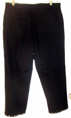 Hearts of Palm Capri Pants w/Beaded Accents Cotton Blend Sz 14 - Picture 4 of 8