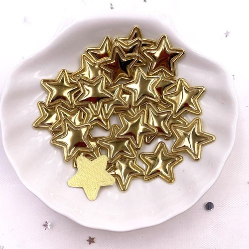Star Gold Color Padded Appliques -Hair Clip Craft Sew Decoration Appliques 50Pcs - Picture 12 of 12