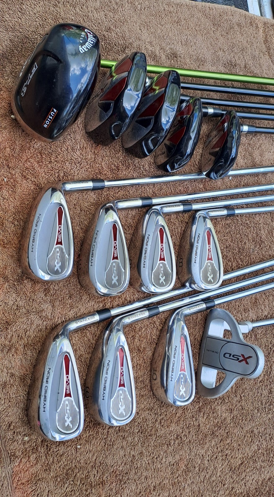 golf set ZEVO XSD right h 13 clubs Regular flex hybrid iron wood driver red... eBay