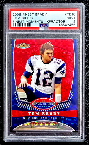 Tom Brady [Xfractor] #TB10 2008 Topps Finest Tom Brady Moments card