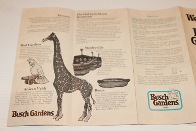 Vintage 1970s Busch Gardens Park Brochure Tampa FL