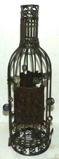 Metal Wine Cork Holder Shape of Wine Bottle 14.25" Rustic Bronze Finish a
