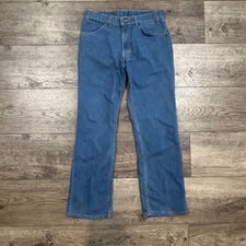 Vintage 70s Levis Action Jeans Blue Polyester Blend Made in USA - Men's 32x28