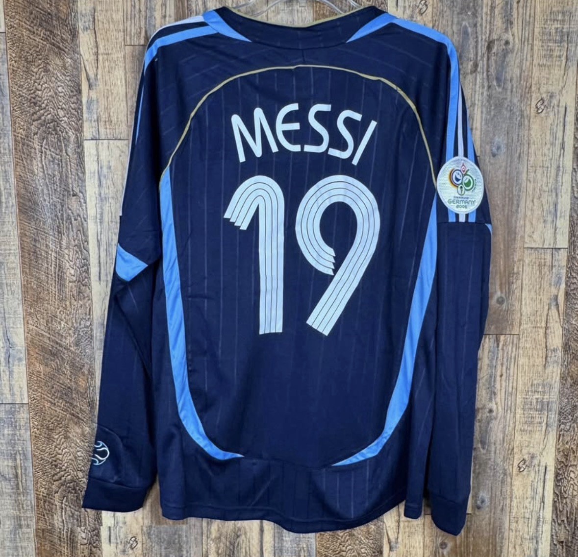 Argentina 2006 WC Away Long Sleeve Jersey Adidas MESSI #19 Men’s M