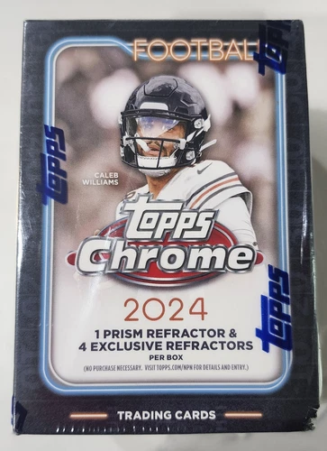 New Sealed 2024 Topps Chrome NFL Football Value / Blaster Box 28 Cards Box Bends