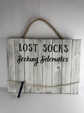 Laundry Sign Wall Decor, Lost Socks Laundry Sign, Rustic Sign Wall Art for Washr