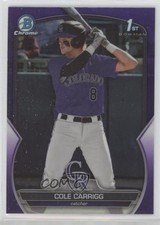 2023 Bowman Draft Chrome Purple Refractor /250 Cole Carrigg #BDC-151 00ht