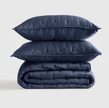 Quince Organic Bamboo Dream Quilt Set Nightfall Full Queen Open Box NWT