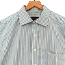 Donald Trump Signature Collection Dress Shirt Mens 16.5 34/35 Grey Striped Flaw