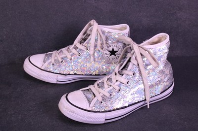 Converse Sneaker Chucks All Star Classic HI Gr. 37 silber Pailletten BC1835