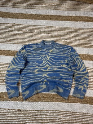 Acne studios Hype Knitted Sweater Baggy mohair Y2K Blue bagie Size M Avantgarde