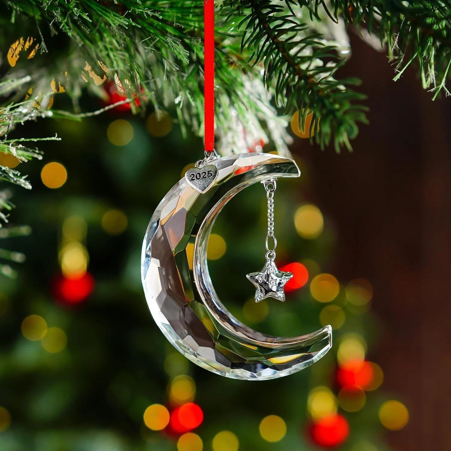 New in Original Box 100% SWAROVSKI Crystal Holiday Magic Moon Ornament