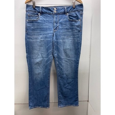 American Eagle Artist Crop Jeans Medium Wash Super Stretch Size 14 Regular