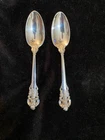 WALLACE STERLING SILVER Teaspoon GRANDE  BAROQUE Set Of 2 Teaspoons