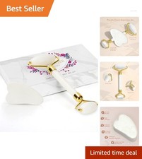 Gua Sha Jade Roller Facial Massage Tool Set for Radiant Skin 7x5 Inches