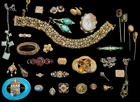 Antique Art Deco Nouveau Victorian Estate Jewelry Lot w/ Silver GF Solid Gold