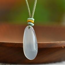High Ice Jadeite Carved Buddha melon Jade Pendant Handmade Necklace Jewelry