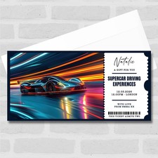 Supercar Driving Experience Day Personalised Surprise Ticket Gift Voucher