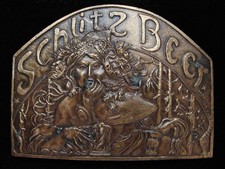 OA09167 VINTAGE 1970s SCHLITZ BEER SCHLITZ BREWING CO. BOOZE BELT BUCKLE