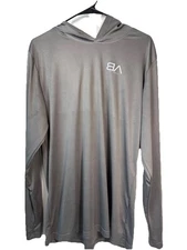 Team 365 Men's Gray Long Sleeve Performance Hoodie L Polyester Pullover Activewe