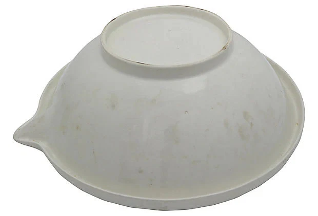 Antique White Ironstone Dairy Bowl - Image 4 of 4