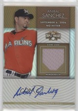 2012 Topps Triple Threads Unity Relics Sepia 44/75 Anibal Sanchez Auto 0n8h