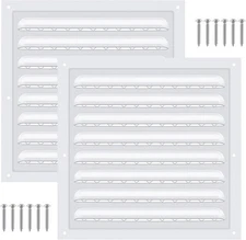 2 Pcs 10 x 10 Inch Aluminum Gable Vents Attic Vents Metal Gable Wall Shed Vent w