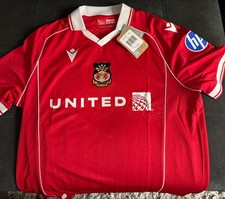 New- MEN'S MACRON WREXHAM AFC 25-26 AUTHENTIC HOME SOCCER JERSEY - SIZE XL
