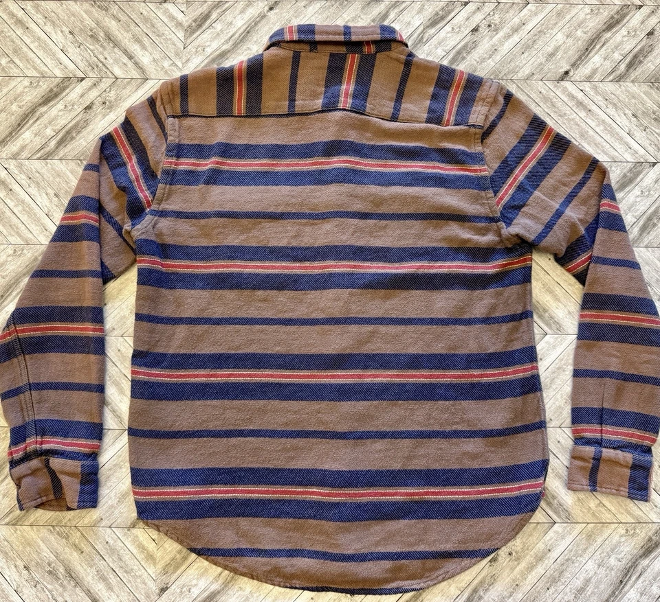 Levi’s Shirt Mens Medium Brown Button Up Western Cowboy Boho Vintage Striped Y2K - Image 2 of 4