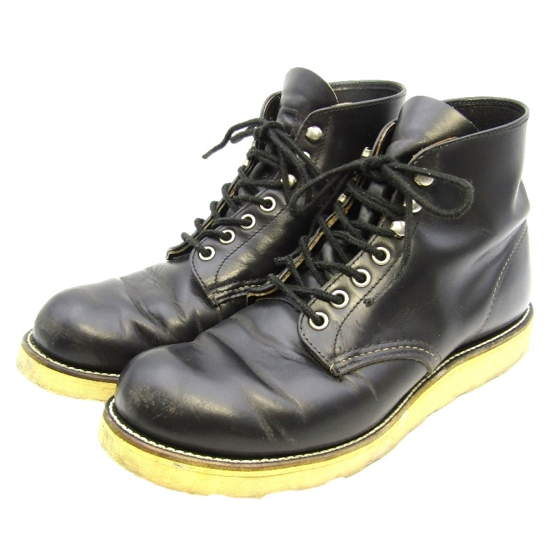 Redwing Us8.5D 26.5Cm Round Toe Boots 8165 Embroidered Feather Tag 